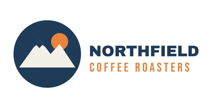 A coffee roaster logo with a mountain icon and wordmark, copied from a website as a 720 by 360 pixel JPEG